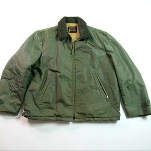 COPY - • VINTAGE 60s Sir Jac Forty Below Jacket Green Nylon Sherpa Lined Crunch…
